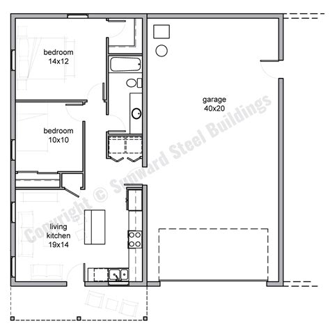 900 open floor plan metal box built into rock|Custom Prefab Steel Home Floorplans from Sunward Steel.